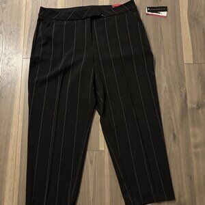5th Ave Women's Pin Stripped Straight Leg Secret Support Dress Pants ~ 14S -NWT